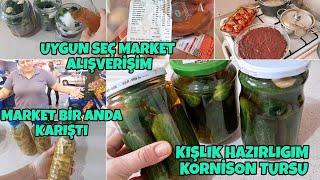 KIŞ HAZIRLIĞI KORNİŞON TURŞUBİBER TURŞULARIM OLUYORMARKET BİR ANDA KARIŞTI