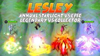 Lesley Annual Starlight VS Epic VS Legendary VS Collector Skin MLBB Comparison