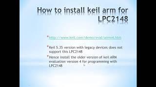 How to install keil ARM for LPC2148