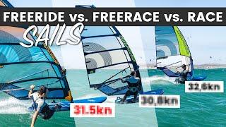 I tested Freeride vs. Freerace vs. Slalom Sails. Here's what I found out.