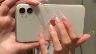 ASMR Phone Tapping + Scratching with Long Nails | different Phone cases/textures | No talking