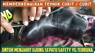 VIDEO CARA MENJAHIT SEPATU SAFETY DENGAN TEHNIK CUBIT ATAU CUKIT