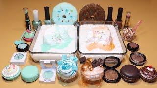 "MintChocoChip"Mixing EYESHADOW And Makeup,Parts,glitter Into Butter Slime! "MintChocoChip"