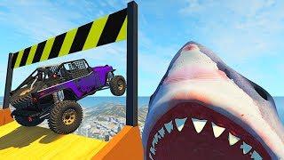 BeamNG.drive - Tricks & Stunts Over Hungry Shark