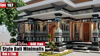 Latest Modern Minimalist House 3 Bedrooms (8mx11m) - Minimalist Balinese Style (#EPS_167)