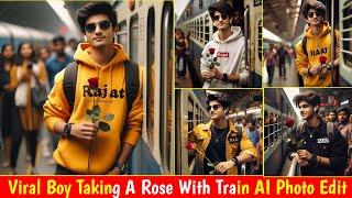 Viral Train AI Photo Editing | Boy With Train AI Image Generator | Bing Image Creator Tutorial