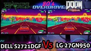 DELL S2721DGF VS LG 27GN950 PC GAMING Test 1440p Vs 4K IPS Nano Technology - Hades / Doom Eternal