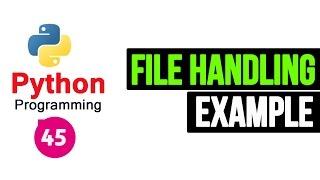 Python Programming Tutorial - File handling