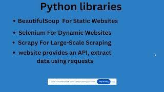 "Web Scraping 101  | What, Why & How? | Best Python Libraries for Web Scraping "