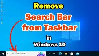 How to Remove Windows 10 Search Bar from Taskbar - 2024