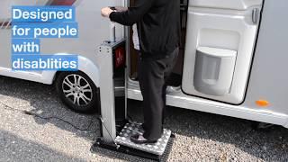 Motorstep portable step lift for caravan and Motorhome.