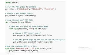 Python program to combine select pages from many PDFs