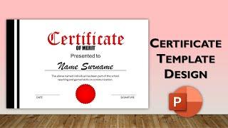 How to Create a Certificate of Merit | PowerPoint Template Design