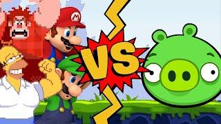 M.U.G.E.N Battles | Mario/Luigi/Homer Simpson/Ralph vs Minion Pig