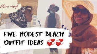 Five modest beach outfit ideas/Mini beach vlog