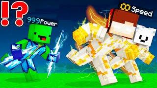 Speedrunner Have GODSPEED Power vs Hunter Have ZEUS Power in Minecraft - Maizen JJ and Mikey