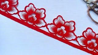 How To Paper Cut Border Design - Paper Cutting Tutorial - Paper Cutting Design - DIY