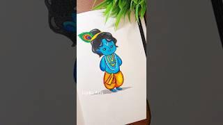 Little krishna drawing easy ️ | #shorts #viral #youtubeshorts #lipikaarts #krishnadrawing