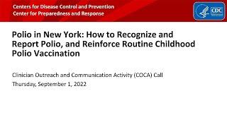 Polio in New York: How to Recognize and Report Polio