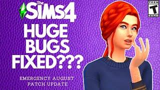 BROKEN GAMEPLAY FIXED?? SIMS 4 EMERGENCY AUGUST UPDATE PATCH NOTES