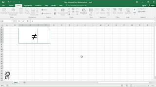 How to type Not Equal To  Symbol in Excel