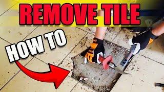 How to Remove Tile - EASY! DIY Ceramic Floor Removal