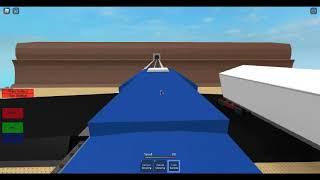 Train collides with semi truck cab view (roblox)