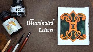 Illuminated Medieval Letter "I" // developing more calligraphy projects