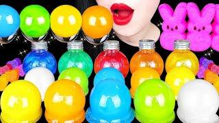 ASMR GUMMY TANGHULU, EDIBLE LIGHT BULB 지구젤리 탕후루, 무지개 전구, 토끼 마시멜로우 RAINBOW FOOD EATING SOUNDS MUKBANG