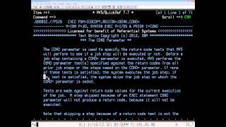 User Lesson 2 - Using QuickRef to Lookup JCL Syntax