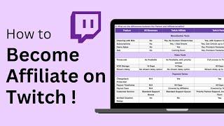 How to Become a Twitch Affiliate !