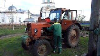 Первый пуск трактора МТЗ-80 с пускача