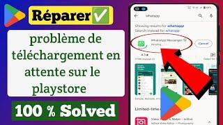 comment résoudre le problème de téléchargement en attente du Playstore | sur le Play Store résolu