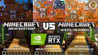 JAVA RTX SHADERS vs MINECRAFT RTX WIN10 (Continuum RT Build 14 & SEUS PTGI HRR 2.1) Ray Tracing