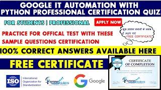 Google IT Automation with Python Professional Free Certification Quiz | Quiz Questions and Answers