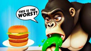 New GORILLA Eats My Terrible Food! - Cooking Clash VR