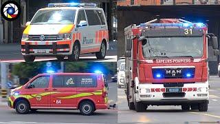 A collection of different emergency vehicles responding to calls in Geneva