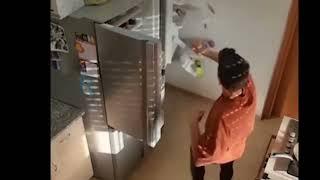 Man Beats up a Fridge!