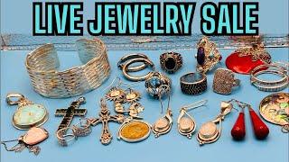 Live Jewelry Sale! Vtg Costume, Sterling, Gemstone