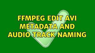 ffmpeg edit avi metadata and audio track naming (3 Solutions!!)