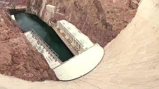 Hoover Dam reservoir at historic low water level