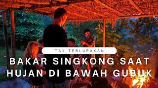 Wah serunya bakar singkong saat hujan di farmstay