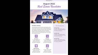 One Page Real Estate Newsletter PowerPoint Template | Kridha Graphics