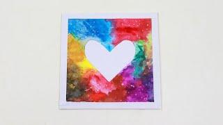 Simple Heart Framed Art Painting for Valentine - Watercolor Painting for Beginners | EzzyCraftsDIY