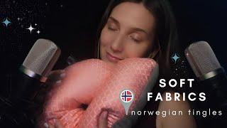 ASMR I Soft Fabrics  Slow Hand Movements   Gently Whispered In Norwegian 