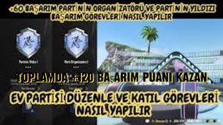 +120 BAŞARIM GÖREVİ PUANI -PARTİ YILDIZI &PARTİ ORGANİZATÖRÜ NASIL YAPILIR #pubgmobile #pubg #games