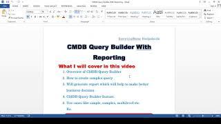 CMDB Query Builder | Schedule Report | Creating a report on Business Application using Query Builder