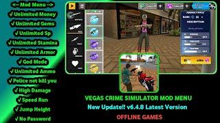 VEGAS CRIME SIMULATOR MOD MENU 6.4.8 UNLIMITED MONEY, GEMS, GOD MODE