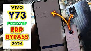 Vivo Y73 Frp Bypass Android 13 2024 | PD2078F Frp Bypass Talkback Not Working | Unisoft Pk