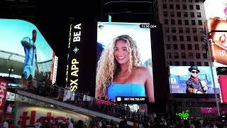 pretty models fashion times Square Billboard publication campaign activation tsx takeover art hearts